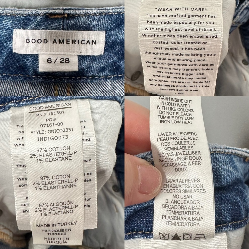 Good American Good 90'S Bermuda Short Distressed Denim Shorts NEW - Picture 8 of 11